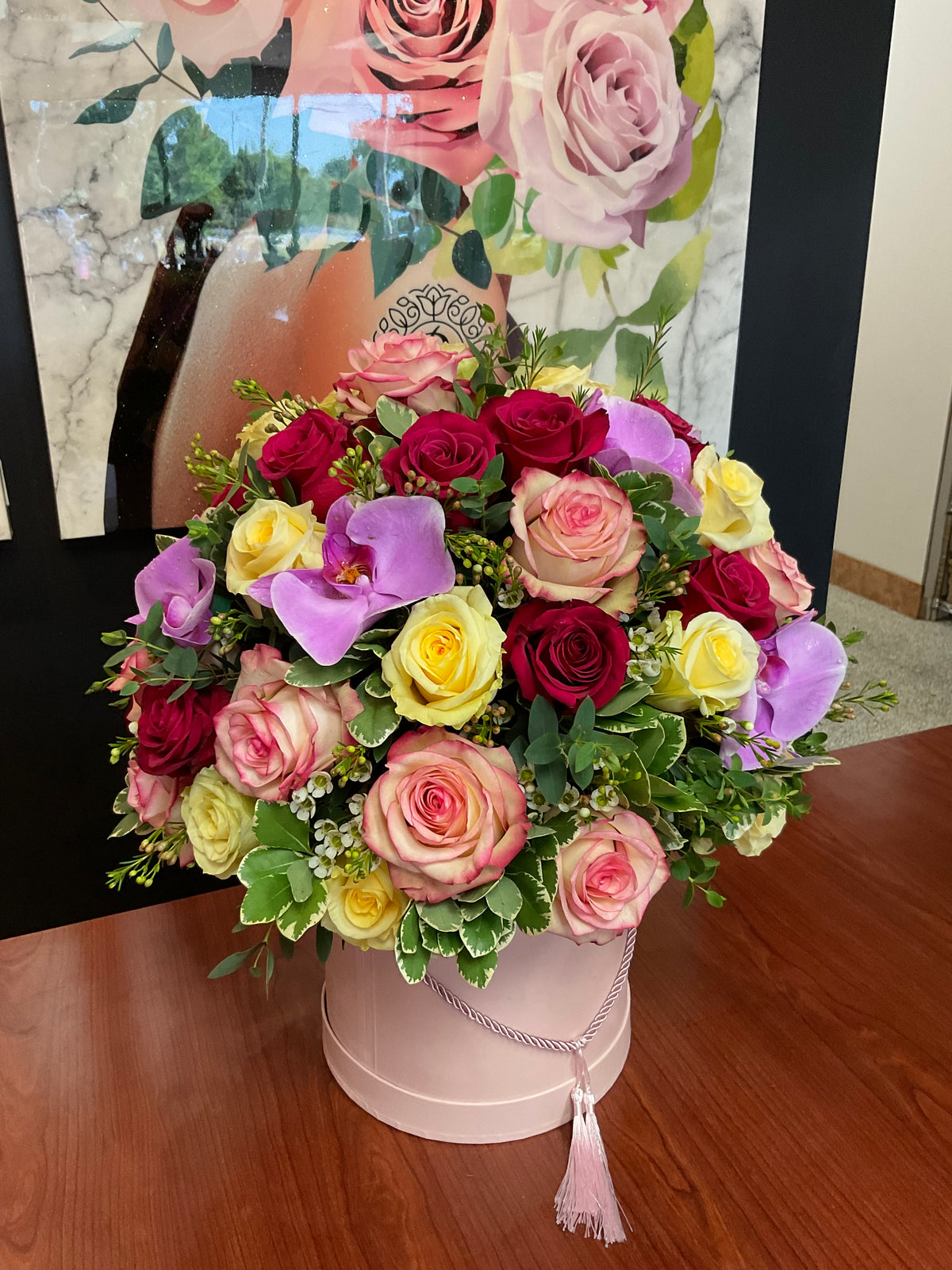 Mixed Rose & Orchid Arrangment