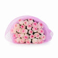'Mandala' Light Pink Signature Rose Bouquet w. Classic Mesh Wrap