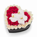Heart Shape Rose Box With Orchids