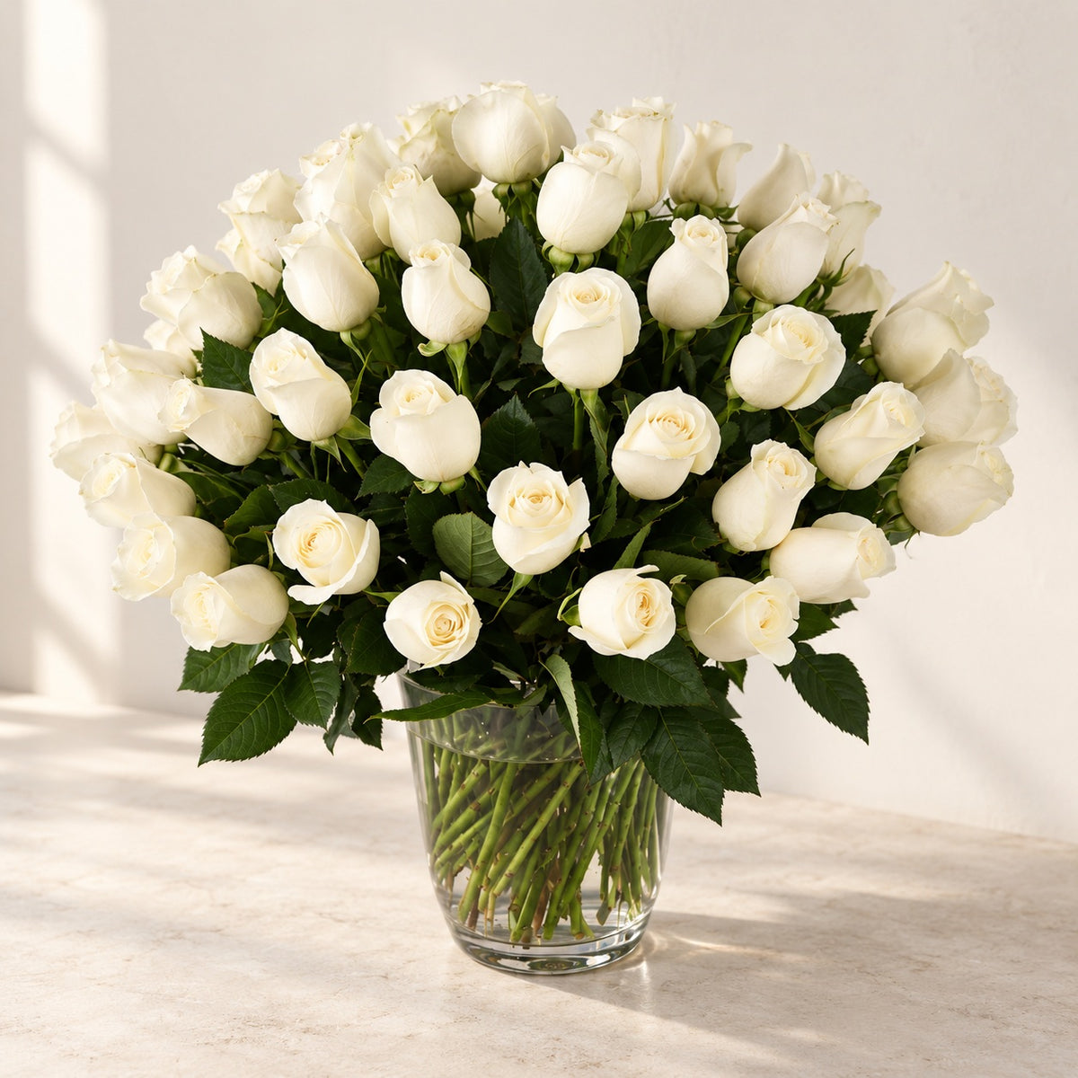 AI-assisted photo-style preview of 75 'Tibet' Rose Vase Arrangement as shown; actual arrangement and proportions vary.