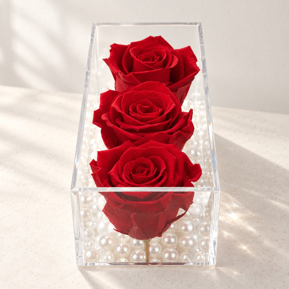 AI-assisted photo-style preview of Forever Rose Box as shown; actual arrangement and proportions vary.